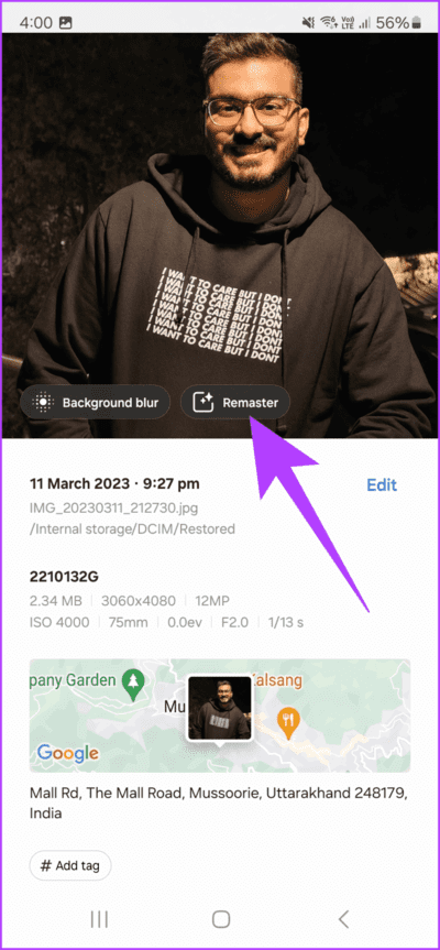 4.2-tap-on-the-Remaster-option-712x1536-1 كيفية استخدام التحرير التوليدي على Samsung Galaxy S24