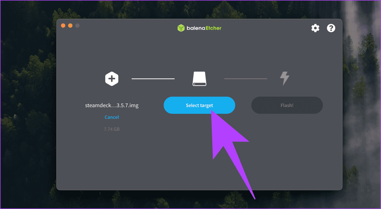 5.-click-on-Select-target.-Select-the-USB-drive-you-wish-to-convert-to-a-bootable-disk-1536x844-1 كيفية إعادة ضبط جهاز Steam Deck إلى إعدادات المصنع: دليل كامل