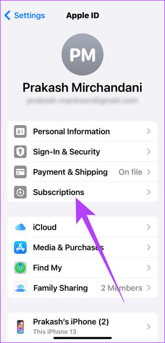5.2-Now-select-Subscriptions-494x1024-1 6 طرق لإصلاح عدم عمل Apple Music Family Sharing على iPhone