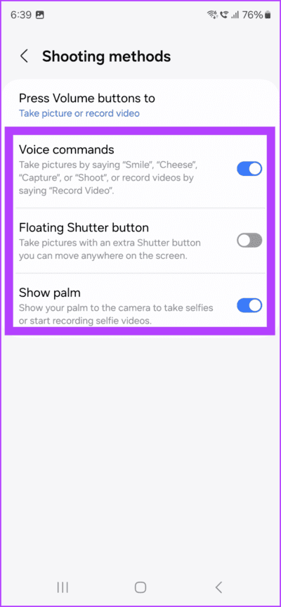 5.2-Then-you-can-enable-the-toggle-next-to-voice-commands-and-the-Show-palm-setting-712x1536-1 أفضل 7 نصائح وحيل لكاميرا Samsung Galaxy S24 Ultra
