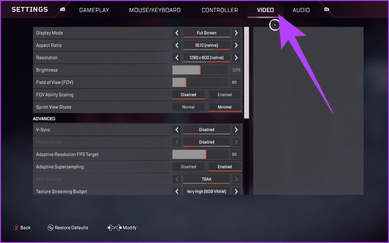 7.-head-over-to-Settings-and-switch-to-the-Video-tab كيفية تحسين أداء الألعاب في Steam Deck