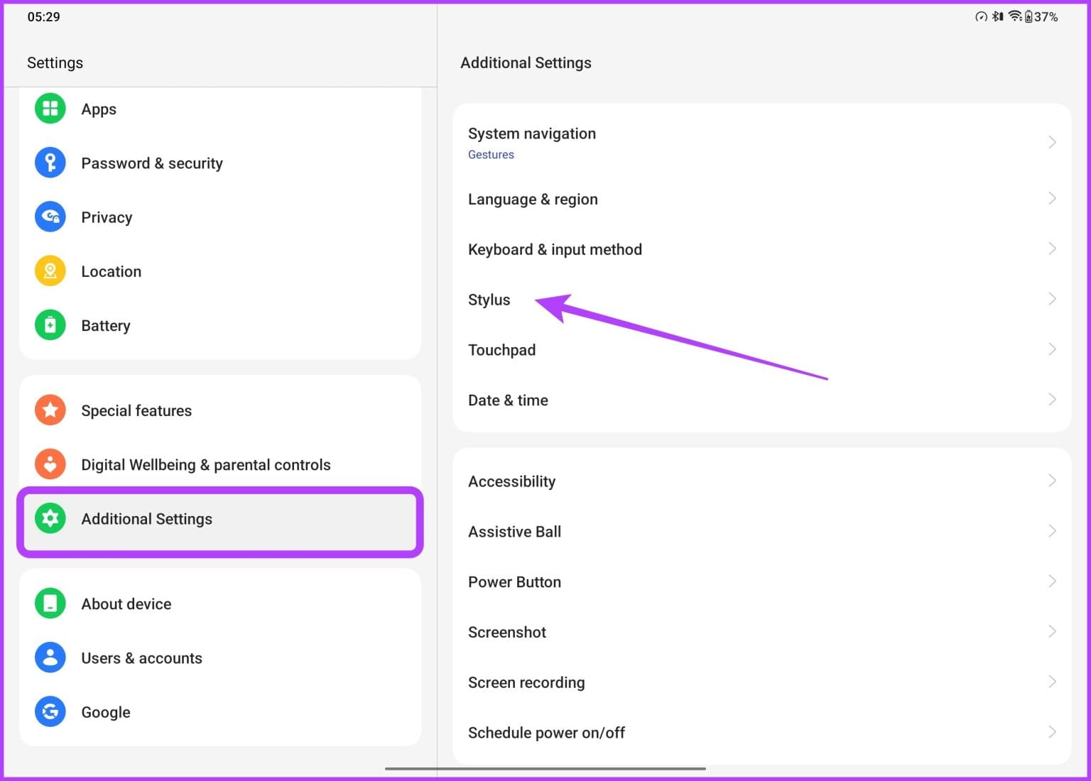 8.-Switch-Stylus-Double-Tap-Settings-Image-1-1536x1100-1 11 من أفضل النصائح والحيل لـ OnePlus Pad التي يجب أن تعرفها