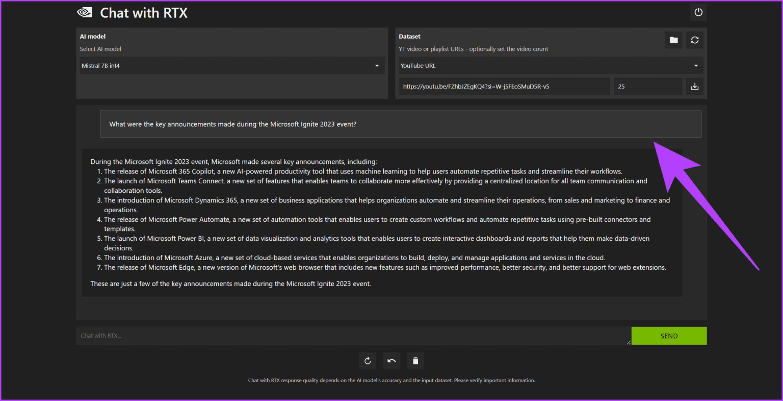 9.-With-the-Dataset-loaded-simply-type-your-queries-or-prompts-into-the-chat-window.-And-then-press-Enter-Chat-with-RTX-1536x788-1 كيفية تنزيل واستخدام NVIDIA Chat مع RTX على Windows