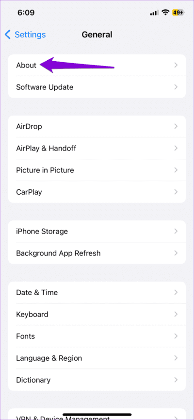 About-Menu-on-iPhone-710x1536-1 أفضل 10 إصلاحات لاستمرار فقد اتصال المكالمات على جهاز iPhone