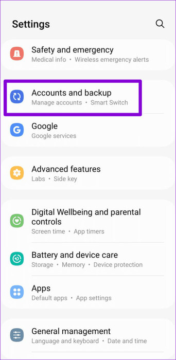 Accounts-and-Backup-on-Android-1-500x1024-1 أفضل 6 إصلاحات لعدم إظهار أسماء جهات الاتصال للمكالمات الواردة على Android