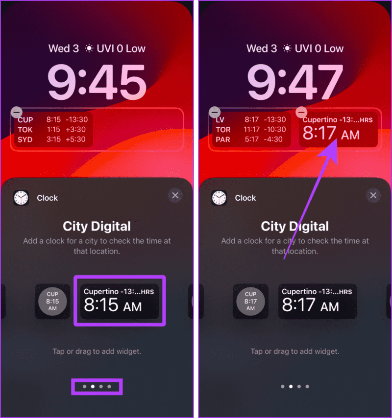 Add-City-Clock-to-Lock-Screen-iPhone 4 طرق لإضافة وتخصيص الساعة على شاشة قفل iPhone