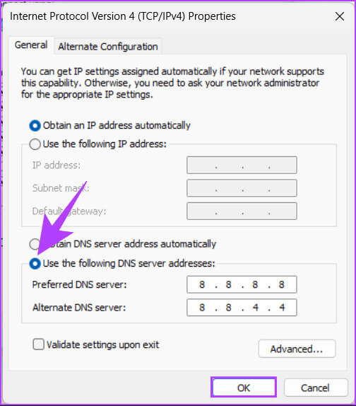 Add-DNS-server 7 طرق لإصلاح رمز خطأ Steam 107