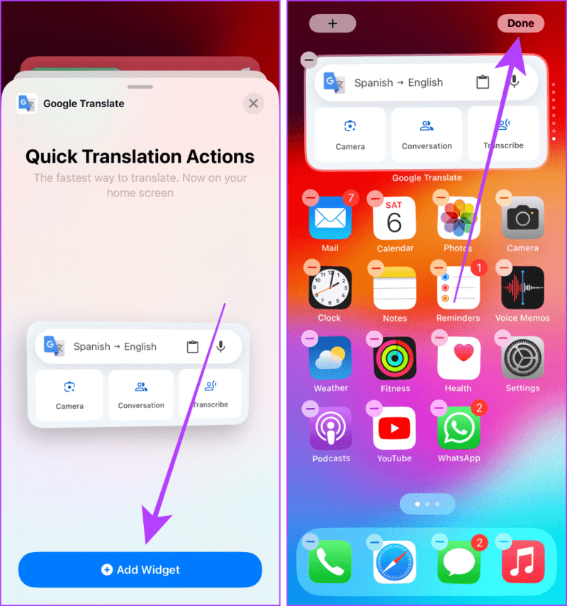 Add-Google-Translate-Widget-on-iPhone-Home-Screen كيفية استخدام تطبيق Google Translate على iPhone