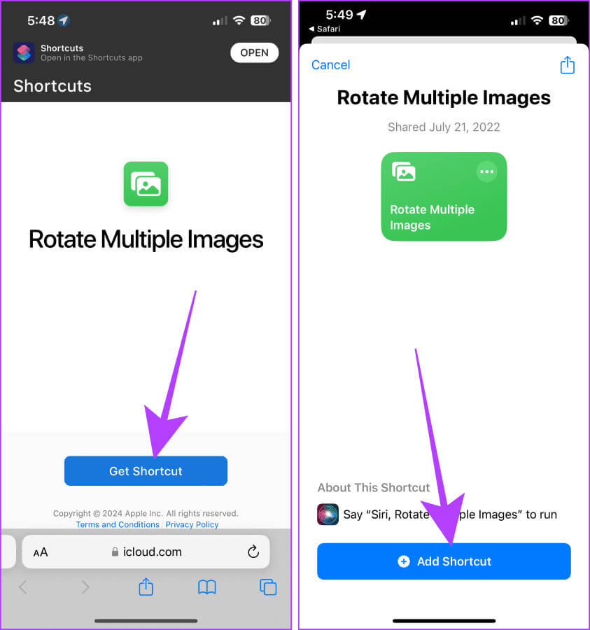 Add-Shortcut-to-Your-iPhone 10 طرق لتدوير الصورة بسرعة على الهاتف المحمول والكمبيوتر