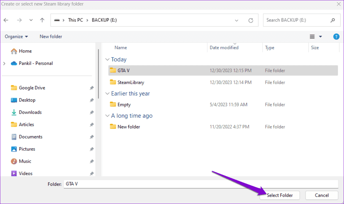 Add-a-Game-Directory-in-Steam-for-Windows أفضل 6 إصلاحات لعدم عرض للألعاب المثبتة في المكتبة على Steam في Windows