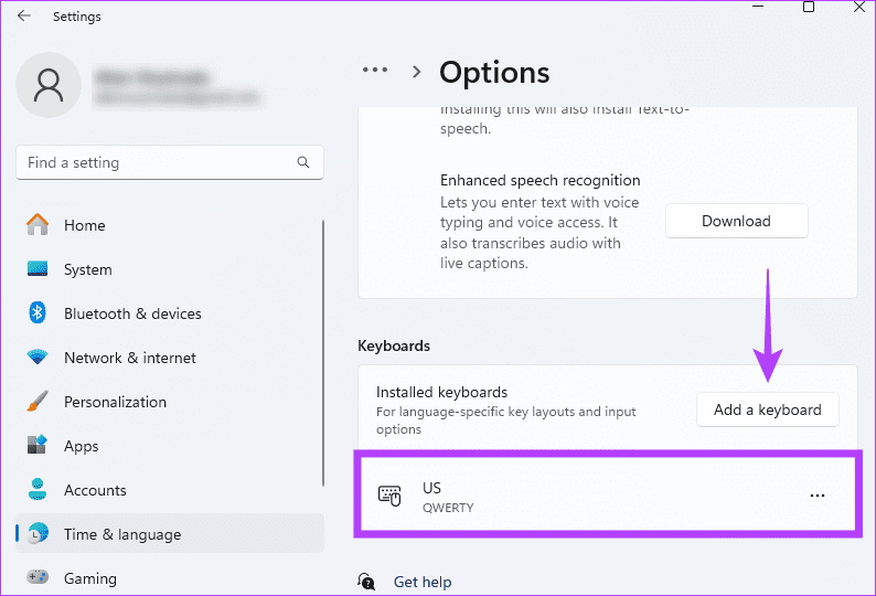 Add-a-keyboard هل تعاني من كتابة أحرف خاطئة على لوحة المفاتيح في Windows 11 إليك أفضل 4 إصلاحات