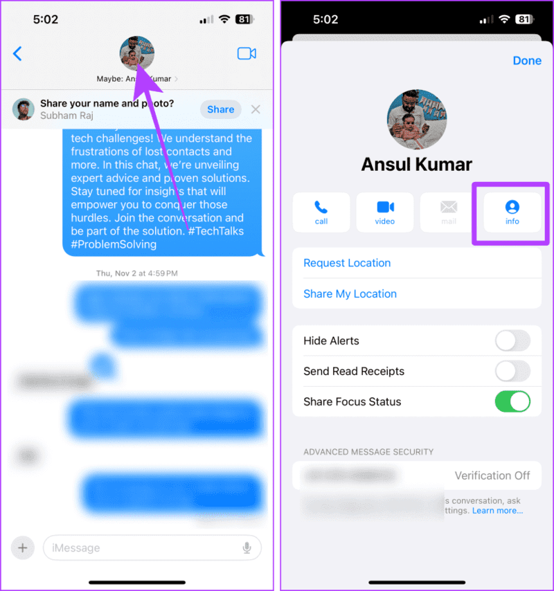 An-iMessage-Chat 4 طرق لإزالة "ربما" من جهات اتصال iPhone
