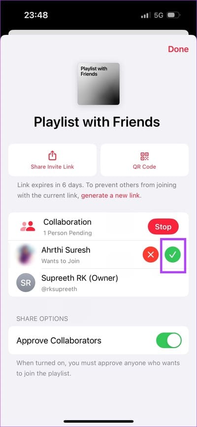 Approve-Request iOS 17.3: كيفية إنشاء قائمة تشغيل مشتركة على Apple Music على iPhone