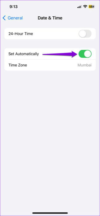Automatic-Date-and-Time-on-iPhone-474x1024-1 أفضل 9 إصلاحات لخطأ عدم وجود اتصال في Google Drive على Android وiPhone
