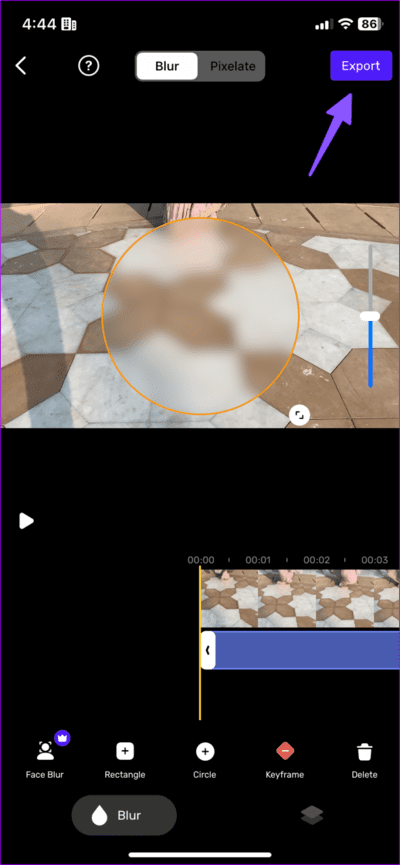 Blur-Part-of-a-Video-or-Screen-Recording-on-iPhone-12-710x1536-1 كيفية عمل ضبابية وطمس مقطع فيديو أو تسجيل الشاشة على iPhone
