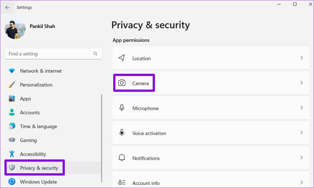 Camera-Permissions-on-Windows-11-4-1024x615-1 أفضل 6 إصلاحات لخطأ "حدث خطأ ما" على Windows Hello