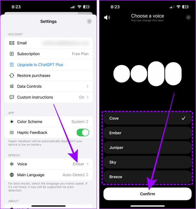 Change-ChatGPT-Voice-Settings ما هو ChatGPT Voice وكيفية استخدامه على هاتفك المحمول