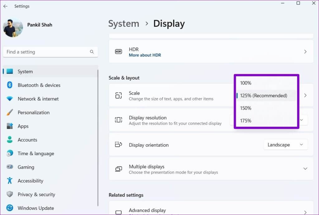 Change-Display-Scale-on-Windows-11-1024x690-1 أفضل 5 إصلاحات لخروج مؤشر Roblox من الشاشة على Windows