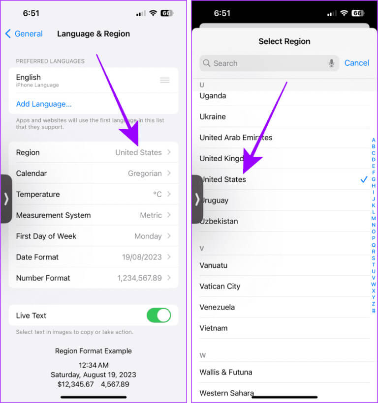 Change-Region-Settings-on-iPhone-1-768x820-1 كيفية تغيير كلمة تنبيه Siri من "Hey Siri" إلى "Siri" على جميع الأجهزة