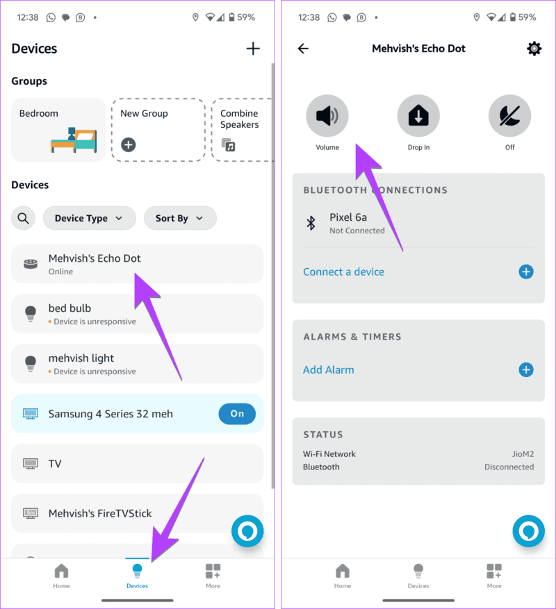 Change-amazon-echo-volume-1401x1536-1 8 إصلاحات لإضاءة Alexa وعدم الاستجابة