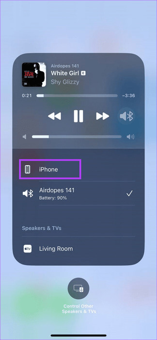 Change-playback-device-iPhone 10 طرق لإصلاح iPhone عالق في وضع سماعة الرأس