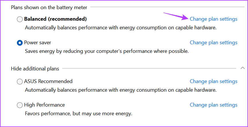 Change-power-plan كيفية تعطيل تعليق USB الانتقائي في Windows 11