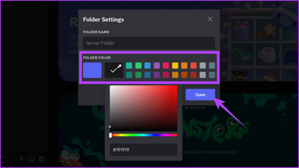 Change-the-folder-color-to-blend-with-your-Discord-background-color-1024x578-1 كيفية إخفاء الخوادم المشتركة في Discord على سطح المكتب والهاتف المحمول