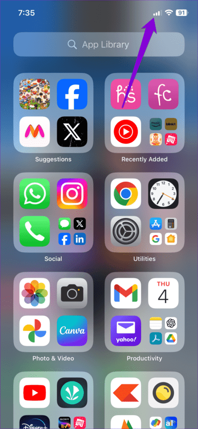 Check-Cell-Signal-on-iPhone-710x1536-1 أفضل 10 إصلاحات لاستمرار فقد اتصال المكالمات على جهاز iPhone