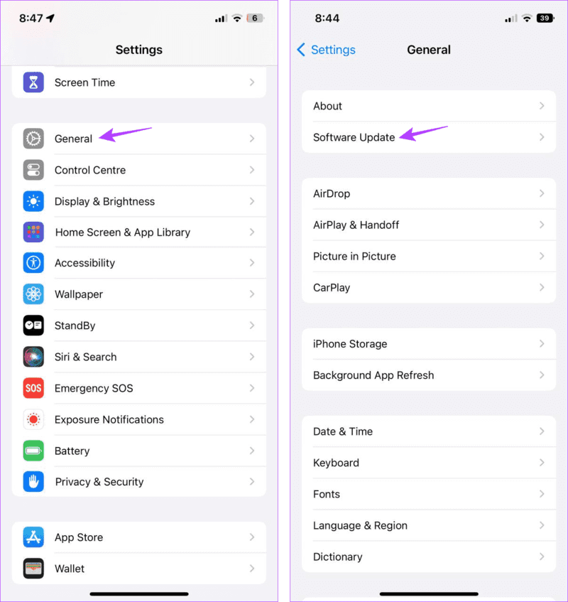 Check-for-iPhone-Software-Update-23 11 طريقة لإصلاح مشكلة عمل الإنذار بدون صوت على iPhone