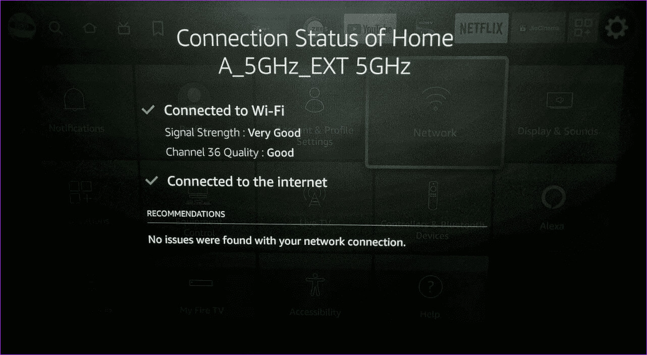 Check-network-strength 8 طرق لإصلاح مشكلة توقف Fire TV Stick عند التحديث