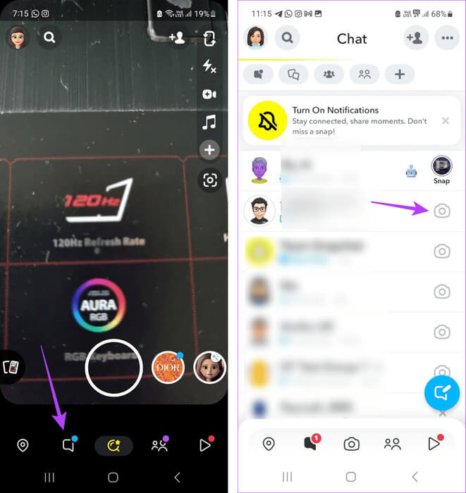 Check-the-camera-icon-1 6 طرق لمعرفة من أضافك أو أعاد إضافتك على Snapchat