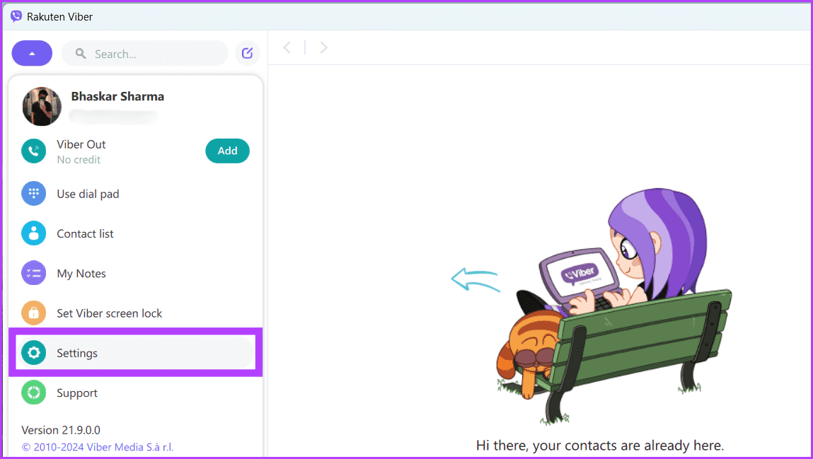 Choose-Settings-from-the-available-options كيفية إلغاء تنشيط أو حذف حساب Viber