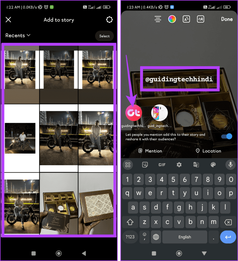Choose-a-video-or-picture-tap-on-it-and-mention-your-friend-1405x1536-1 كيفية وضع علامة/إشارة إلى شخص ما في قصة Instagram دون ظهوره