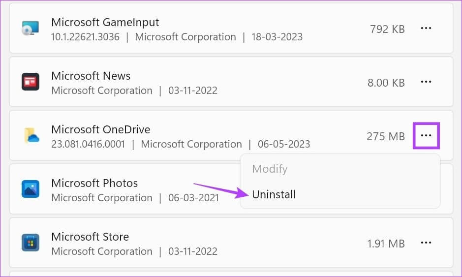 Choose-app-to-uninstall 9 طرق لإصلاح مشكلة اللون الأصفر على Windows 11