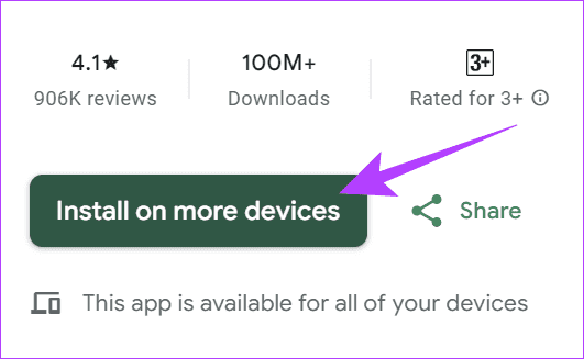 Choose-install-on-more-devices كيفية استرداد التطبيقات والألعاب المحذوفة على Android