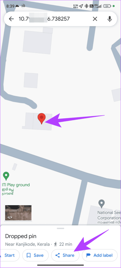 Choose-location-and-then-tap-the-share-button كيفية إرسال المواقع الحالية والمباشرة المزيفة على WhatsApp