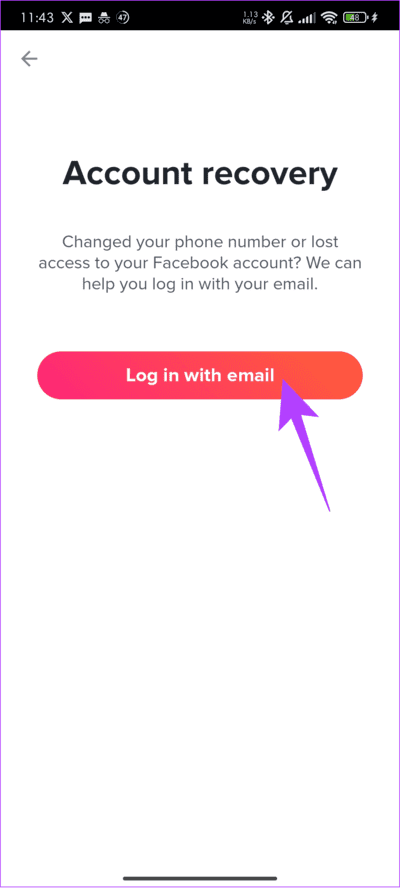 Choose-log-in-with-email 5 طرق لإصلاح خطأ "عدد كبير جدًا من محاولات تسجيل الدخول" في Tinder