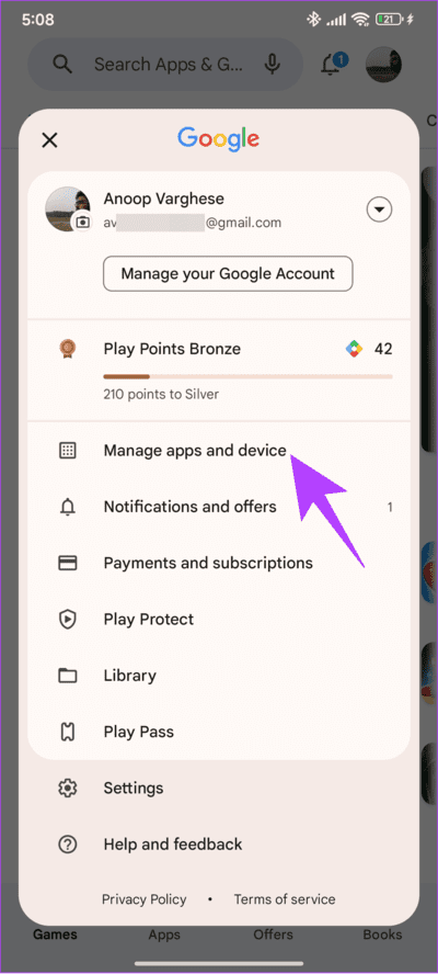 Choose-manage-apps-and-devices كيفية استرداد التطبيقات والألعاب المحذوفة على Android
