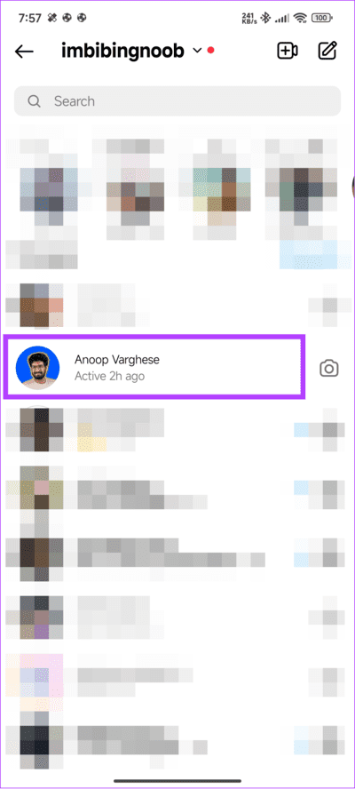 Choose-the-conversation-from-which-you-want-to-delete-the-message كيفية إلغاء إرسال أو حذف الرسائل على Instagram
