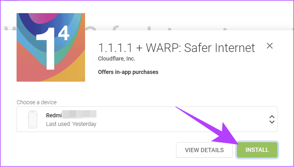 Choose-the-device-and-then-click-Install كيفية استرداد التطبيقات والألعاب المحذوفة على Android