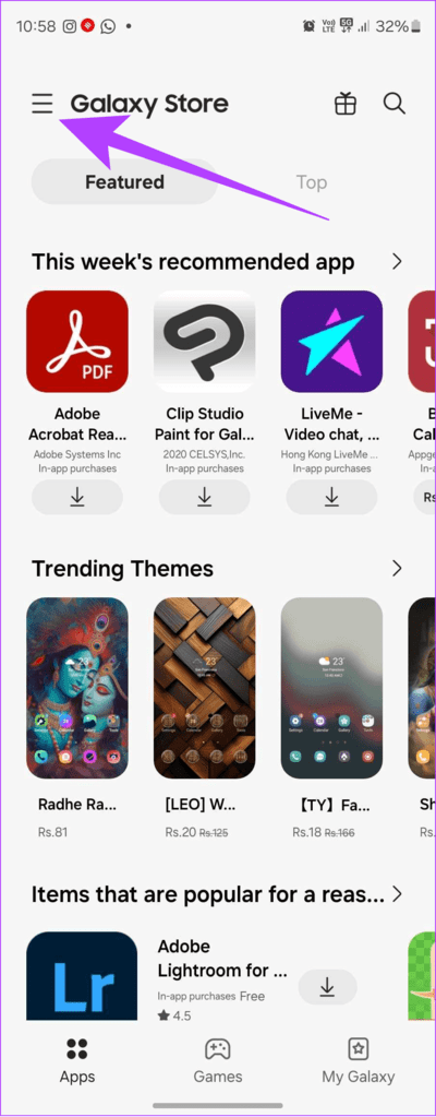Choose-the-hamburger-menu-at-the-top-right-corner كيفية استرداد التطبيقات والألعاب المحذوفة على Android