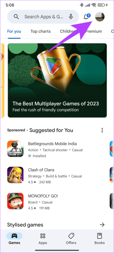 Choose-the-profile-picture-at-the-top-right-corner-2 كيفية استرداد التطبيقات والألعاب المحذوفة على Android