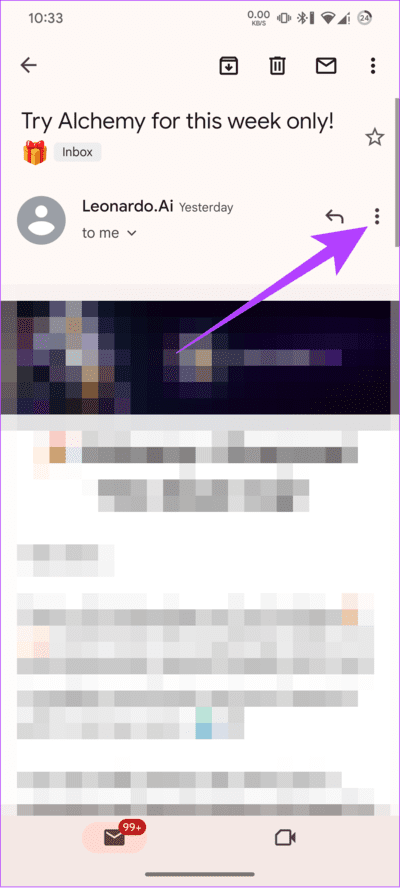 Choose-the-three-dots-at-the-top-right-corner-3 كيفية إعادة توجيه البريد الإلكتروني إلى هاتفك كنص باستخدام Gmail وOutlook