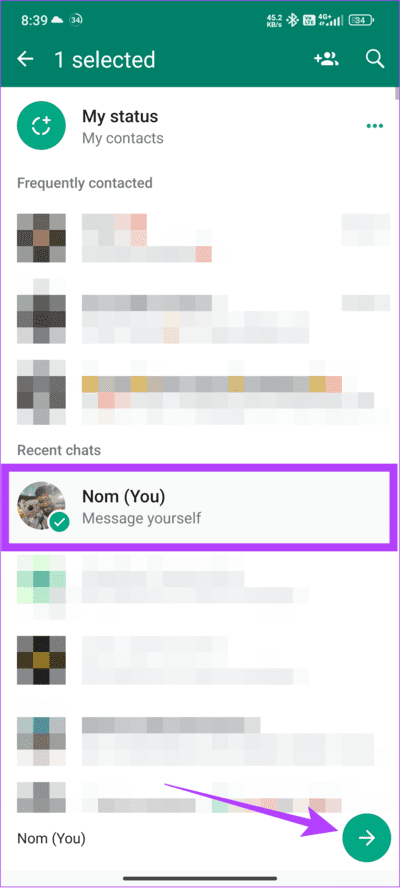 Choose-to-whom-you-want-to-send-location-to كيفية إرسال المواقع الحالية والمباشرة المزيفة على WhatsApp