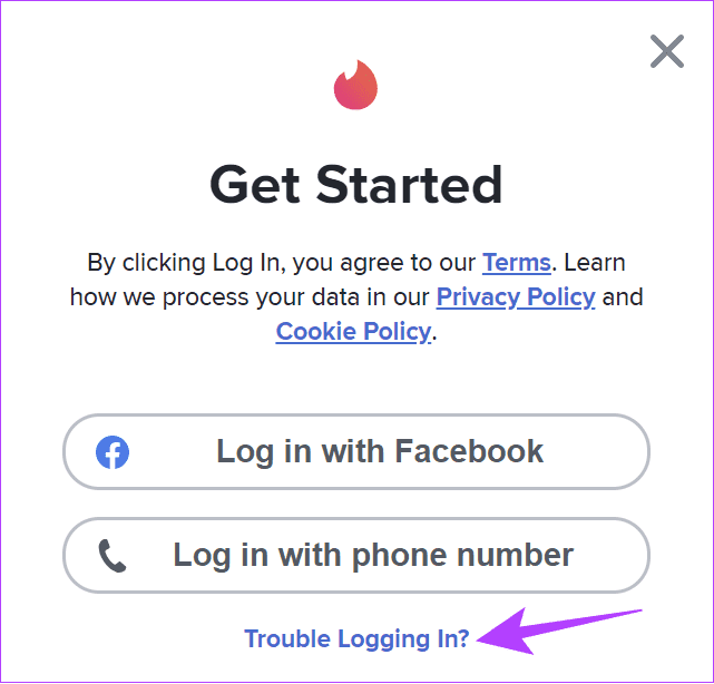 Choose-trouble-logging-in 5 طرق لإصلاح خطأ "عدد كبير جدًا من محاولات تسجيل الدخول" في Tinder