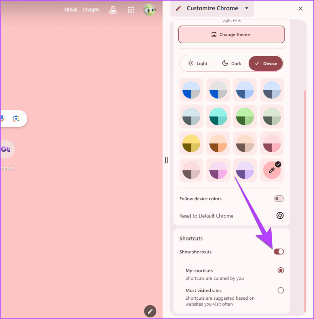 Chrome-Shortcuts-enable-or-disable-1008x1024-1 10 نصائح لتخصيص صفحة Chrome الرئيسية أو صفحة علامة تبويب جديدة