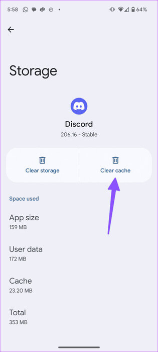 Clear-Discord-Cache-2-461x1024-1 أفضل 9 إصلاحات لعدم عمل Bluetooth مع Discord على Android وiPhone