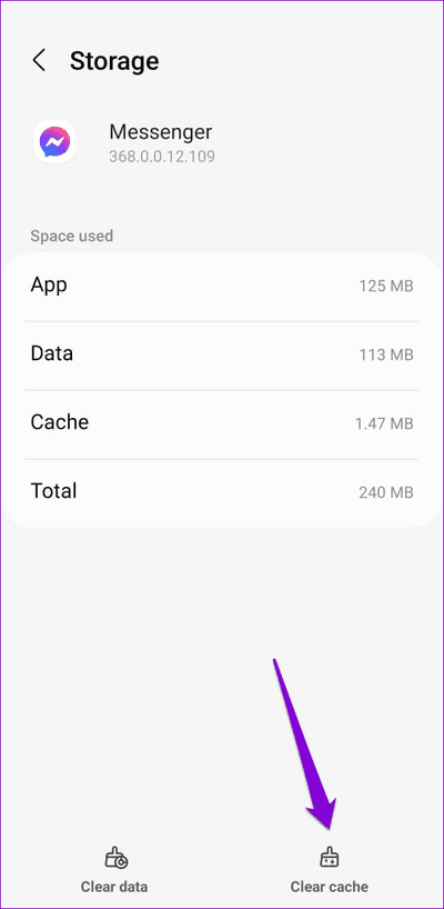 Clear-Facebook-Messenger-Cache-4-1 أفضل 7 إصلاحات لعدم فتح الروابط في Facebook Messenger على Android وiPhone