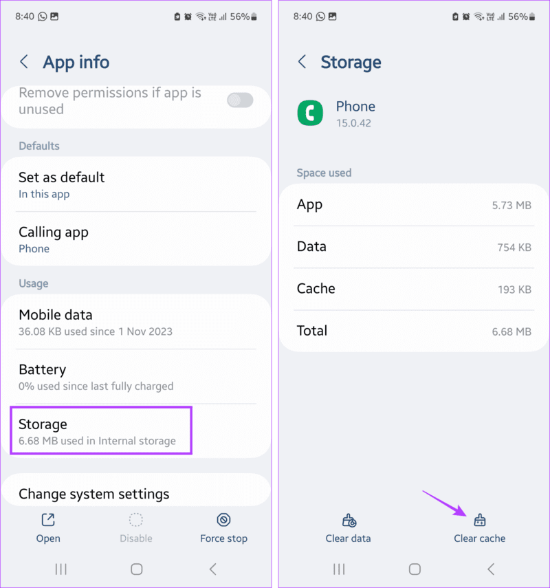 Clear-Phone-app-cache-1916x2048-1 10 طرق لإصلاح مشكلة انقطاع المكالمات على هواتف Samsung Galaxy