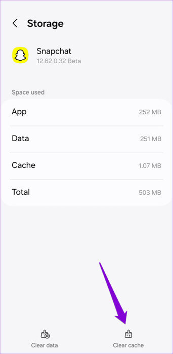 Clear-Snapchat-Cache-on-Android-1-500x1024-1 أفضل 7 إصلاحات لمشكلة ظهور الشاشة البيضاء في Snapchat على Android وiPhone